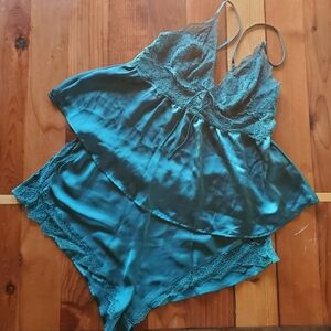 Victoria's Secret Teal Satin Lingerie